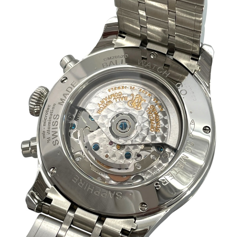 ボールウォッチ BALL Watch トレインマスターワールドタイムクロノグラフ CM2052D-SJ-BK ブラック SS メンズ 腕時計