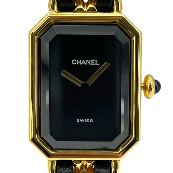 シャネル CHANEL プルミエール S H0001 ブラック GP クオーツ レディース 腕時計