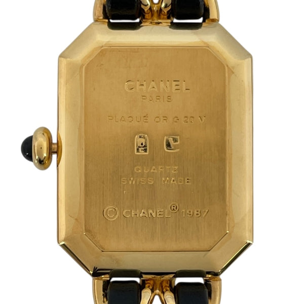 シャネル CHANEL プルミエール S H0001 ブラック GP クオーツ レディース 腕時計