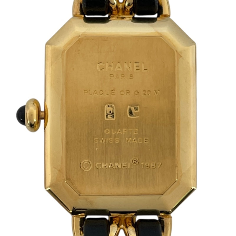 シャネル CHANEL プルミエール S H0001 ブラック GP クオーツ レディース 腕時計
