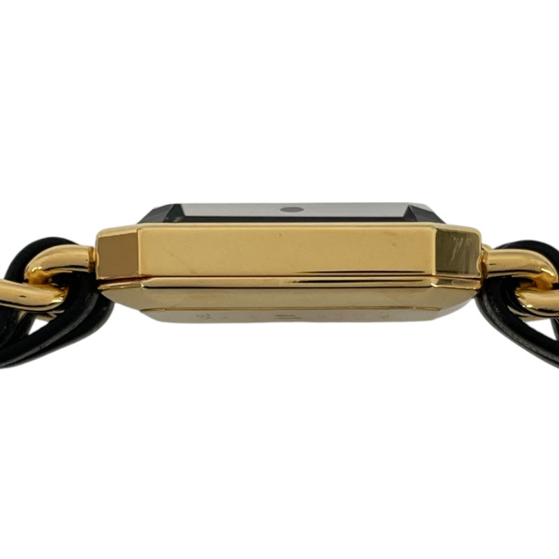 シャネル CHANEL プルミエール S H0001 ブラック GP クオーツ レディース 腕時計