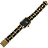 シャネル CHANEL プルミエール S H0001 ブラック GP クオーツ レディース 腕時計