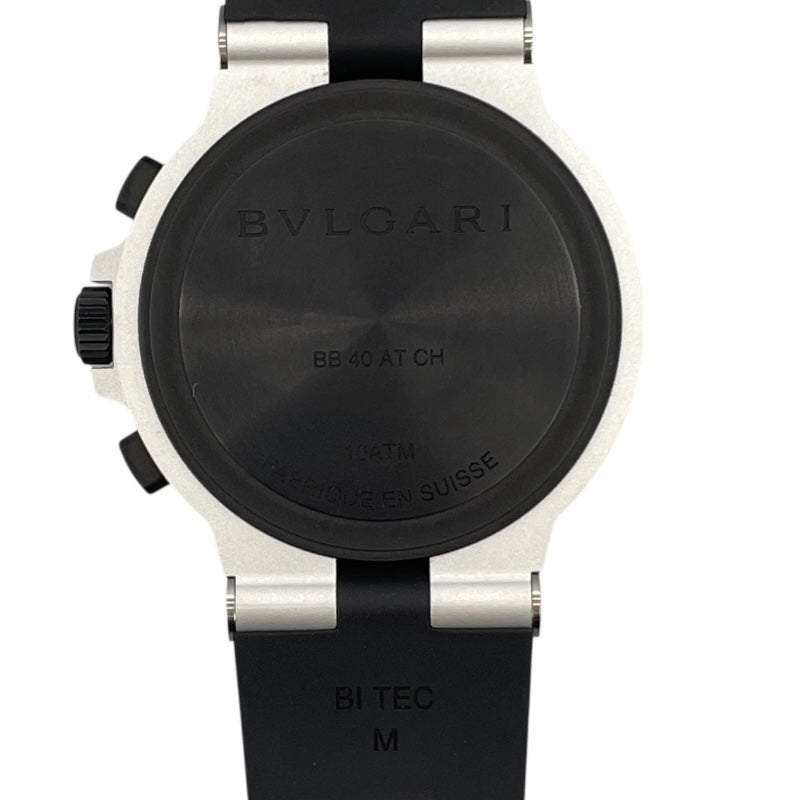 ブルガリ BVLGARI アルミニウム クロノグラフ 103383 アイボリー/ブラック アルミ 自動巻き メンズ 腕時計