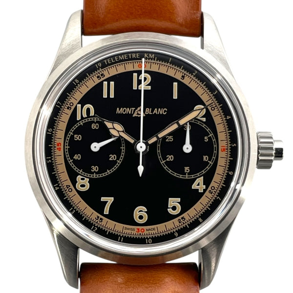 モンブラン MONT BLANC 1858 モノプッシャー MB125581 ブラック SS 自動巻き メンズ 腕時計 モンブラン MONT BLANC 1858 モノプッシャー MB125581 ブラック SS