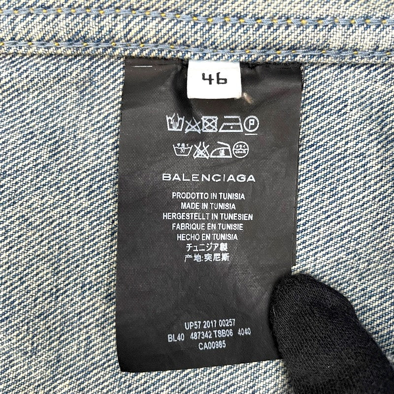 バレンシアガ BALENCIAGA キャンペーンロゴデニムジャケット 487342 ブルー 綿 メンズ デニムジャケット