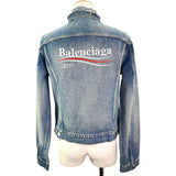 バレンシアガ BALENCIAGA キャンペーンロゴデニムジャケット 487342 ブルー 綿 メンズ デニムジャケット