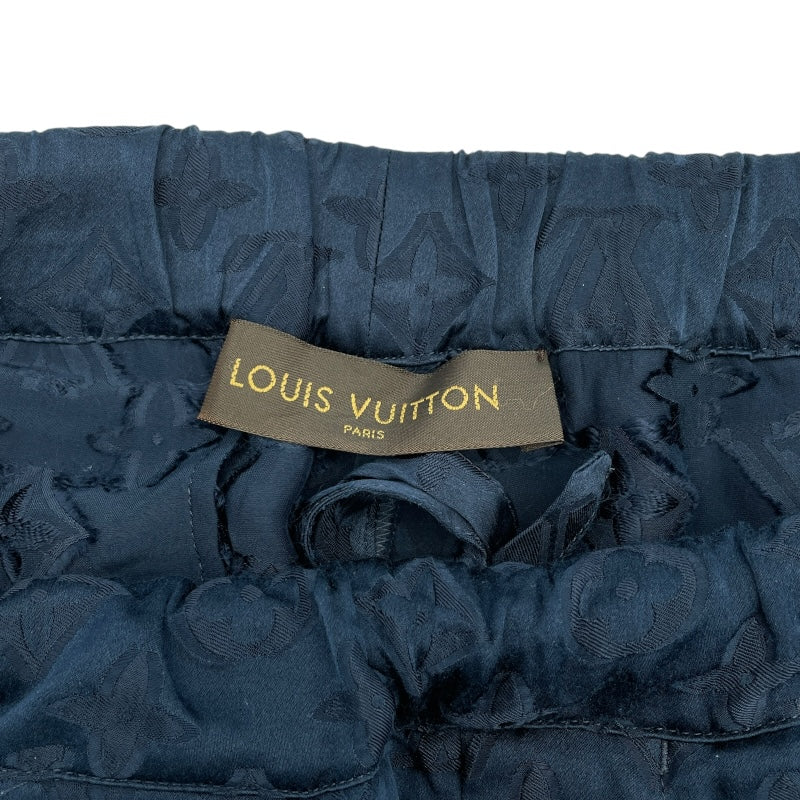 ルイ・ヴィトン LOUIS VUITTON X SUPREME モノグラム総柄シルク混パンツ HDP90W ネイビー レーヨン メンズ パンツ