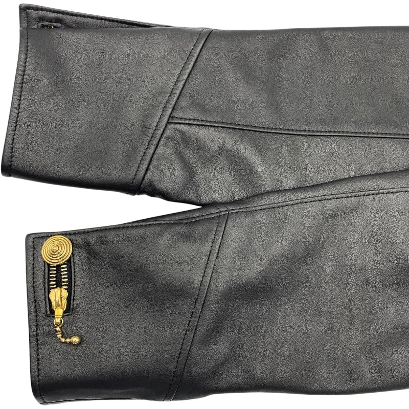 ルイ・ヴィトン LOUIS VUITTON ジップ装飾ショートレザージャケット FILJ79 ブラック レザー レディース その他アウター