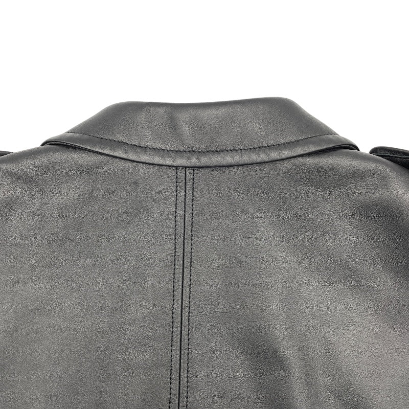 ルイ・ヴィトン LOUIS VUITTON ジップ装飾ショートレザージャケット FILJ79 ブラック レザー レディース その他アウター