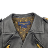 ルイ・ヴィトン LOUIS VUITTON ジップ装飾ショートレザージャケット FILJ79 ブラック レザー レディース その他アウター