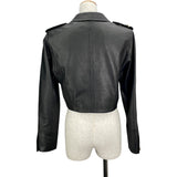 ルイ・ヴィトン LOUIS VUITTON ジップ装飾ショートレザージャケット FILJ79 ブラック レザー レディース その他アウター