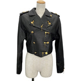 ルイ・ヴィトン LOUIS VUITTON ジップ装飾ショートレザージャケット FILJ79 ブラック レザー レディース その他アウター