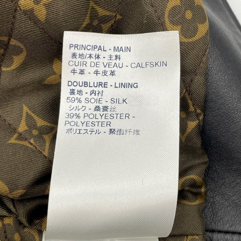 ルイ・ヴィトン LOUIS VUITTON ジップ装飾ショートレザージャケット FILJ79 ブラック レザー レディース その他アウター