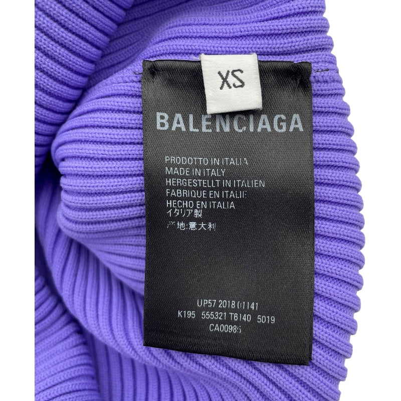 バレンシアガ BALENCIAGA ロゴプリント リブニットセーター パープル ナイロン レディース セーター