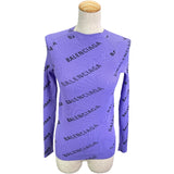 バレンシアガ BALENCIAGA ロゴプリント リブニットセーター パープル ナイロン レディース セーター