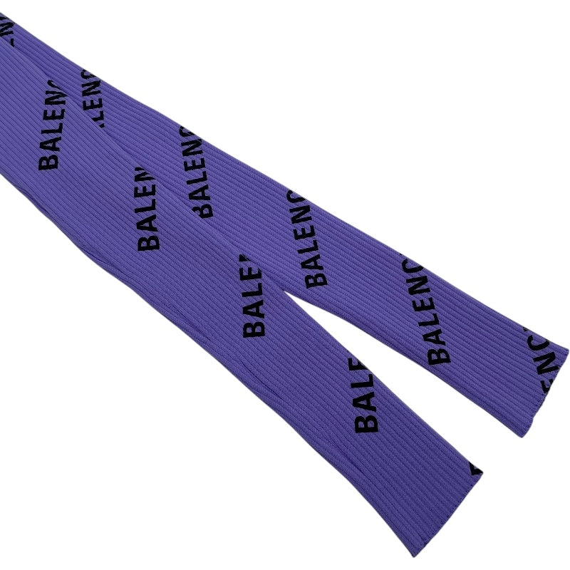 バレンシアガ BALENCIAGA ロゴプリント リブニットセーター パープル ナイロン レディース セーター