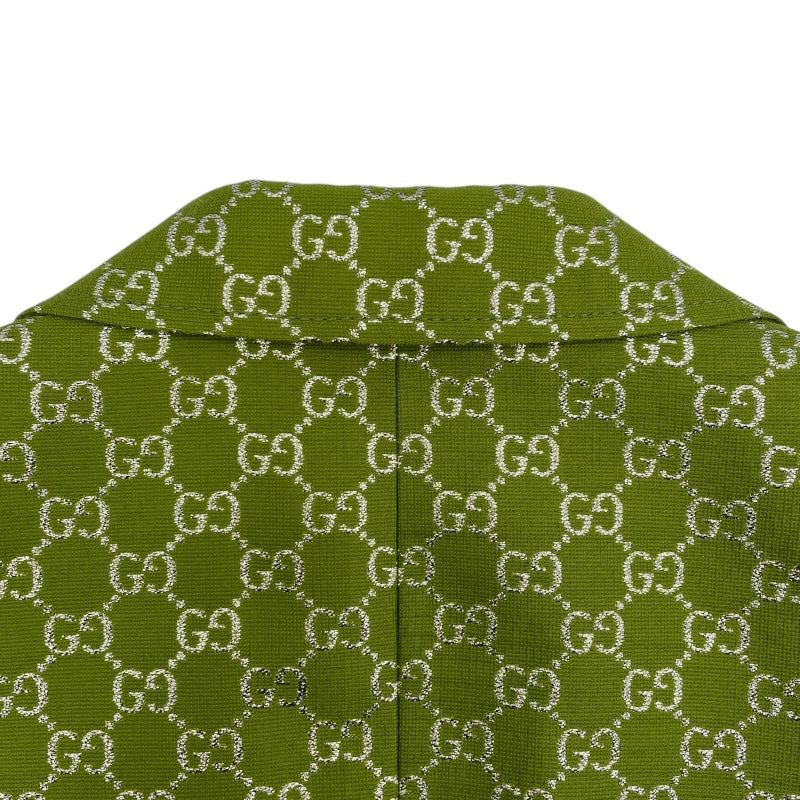 グッチ GUCCI GGジャガードテーラードジャケット 771954 グリーン ウール レディース テーラードジャケット