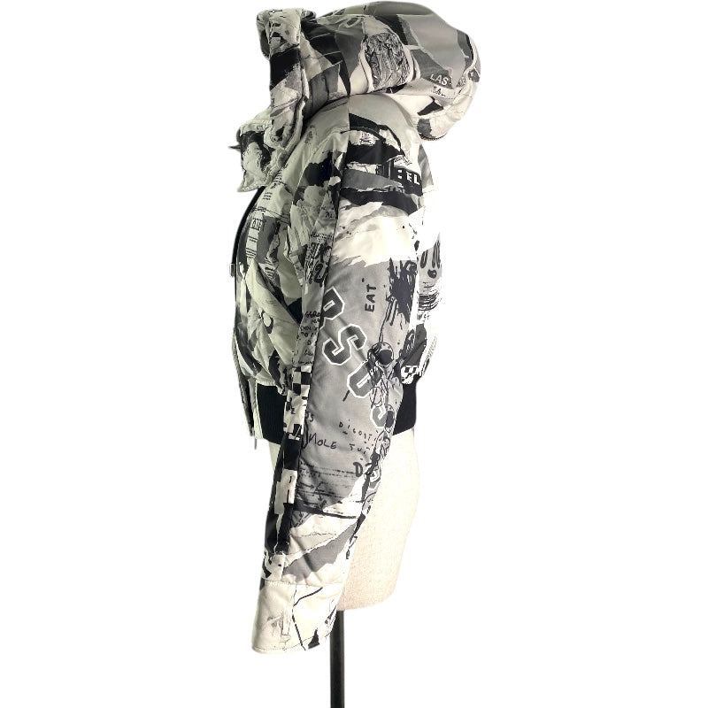 ヴェルサーチ VERSACE 総柄ダウンジャケット BD50381 ホワイト ナイロン レディース ダウンジャケット