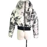 ヴェルサーチ VERSACE 総柄ダウンジャケット BD50381 ホワイト ナイロン レディース ダウンジャケット