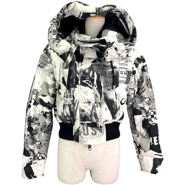 ヴェルサーチ VERSACE 総柄ダウンジャケット BD50381 ホワイト ナイロン レディース ダウンジャケット