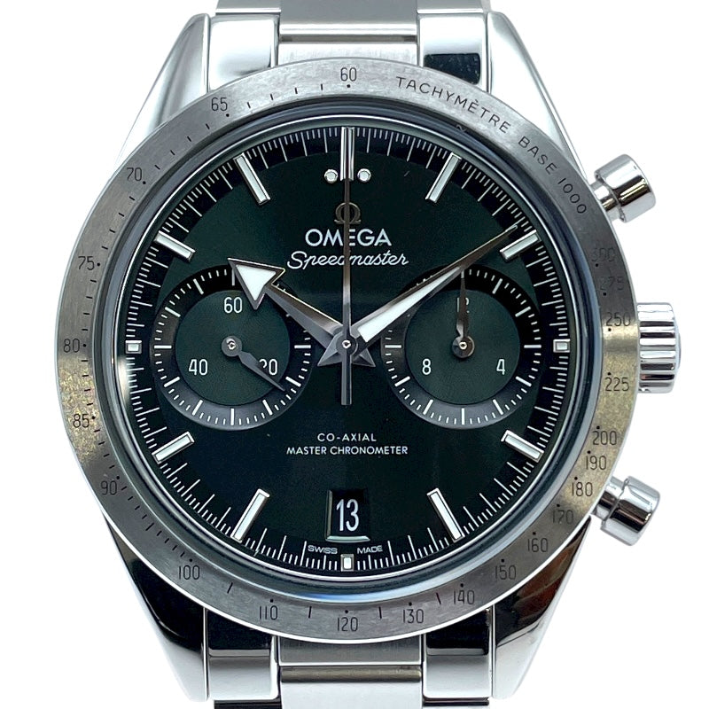 オメガ OMEGA スピードマスター 57 コーアクシャル マスタークロノメーター 332.10.41.51.10.001 グリーン SS 手巻き メンズ 腕時計