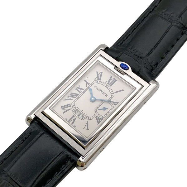 カルティエ Cartier タンクバスキュラメントLM W1016055 ホワイト ステンレススチール SS メンズ 腕時計