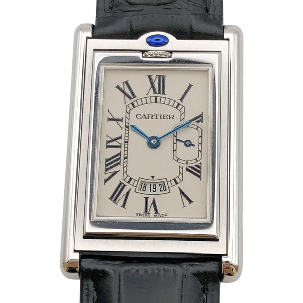 カルティエ Cartier タンクバスキュラメントLM W1016055 ホワイト ステンレススチール SS メンズ 腕時計