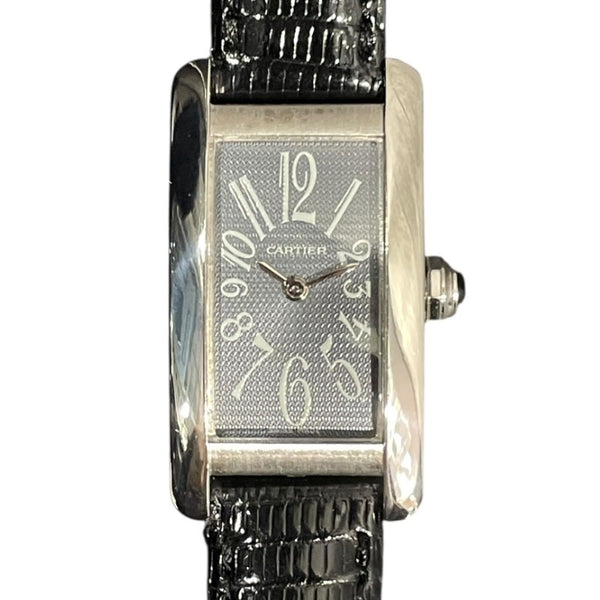 CartierカルティエタンクアメリカンSM WG腕時計 シルバー カルティエ Cartier タンク アメリカンSM W2605129 WG/レザー クオーツ