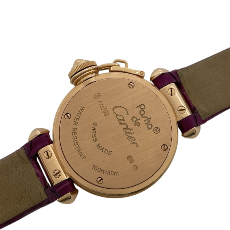 カルティエ Cartier ミスパシャ 30mm WJ124028 シルバー K18PG/革ベルト クオーツ レディース 腕時計