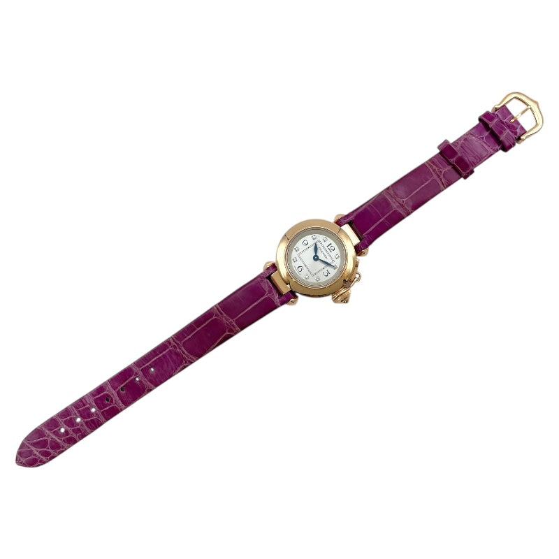 カルティエ Cartier ミスパシャ 30mm WJ124028 シルバー K18PG/革ベルト クオーツ レディース 腕時計