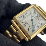カルティエ Cartier タンク オビュ LM W15122N7 シルバー K18YG クオーツ レディース 腕時計