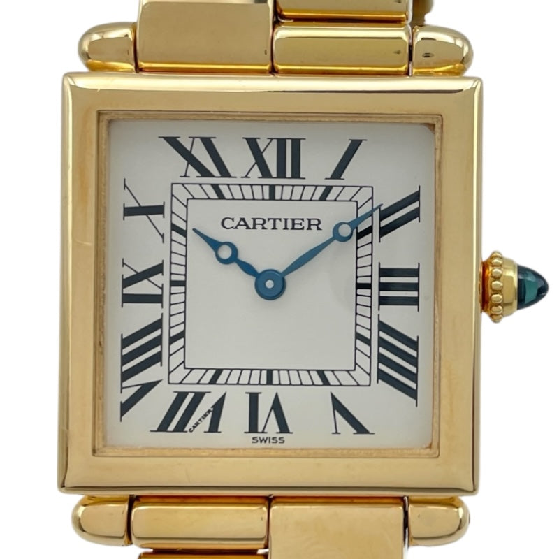 カルティエ Cartier タンク オビュ LM W15122N7 シルバー K18YG クオーツ レディース 腕時計