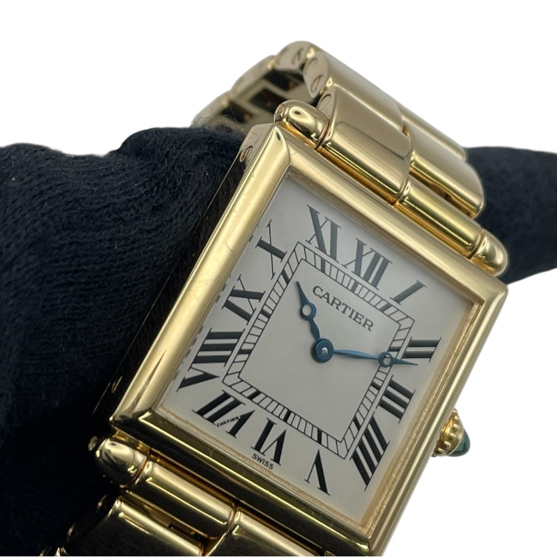 カルティエ Cartier タンク オビュ LM W15122N7 シルバー K18YG クオーツ レディース 腕時計