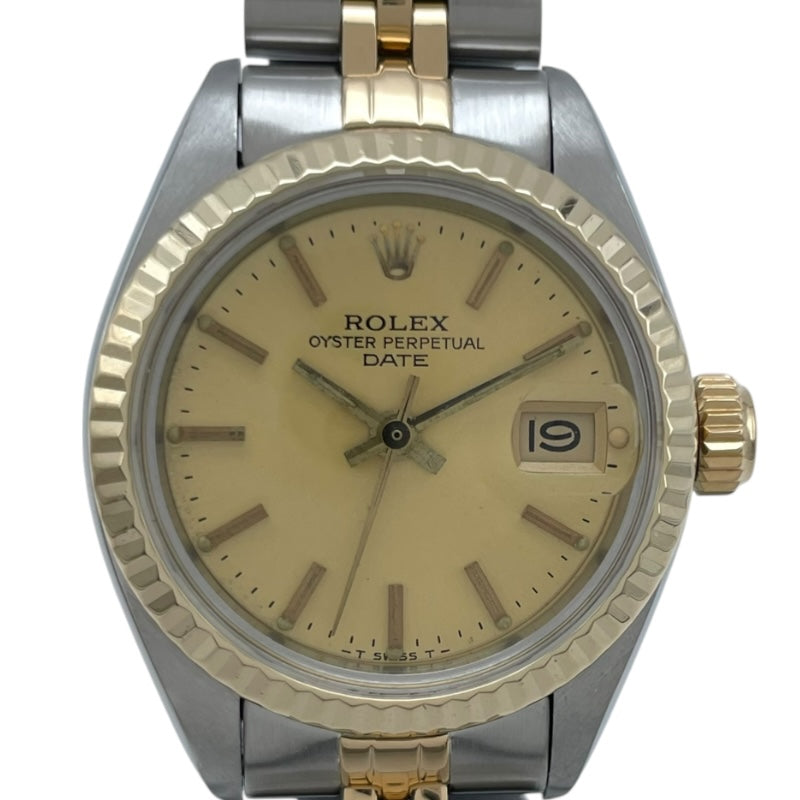 ロレックス ROLEX オイスターパーペチュアル デイト 6917 ゴールド K18YG/SS 自動巻き レディース 腕時計