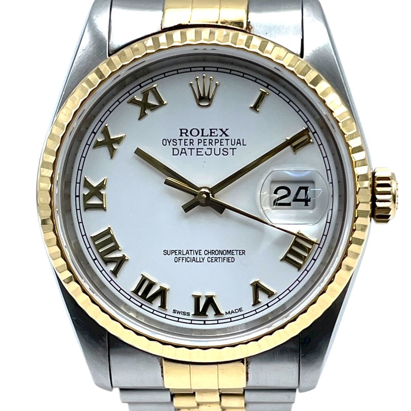 ロレックス ROLEX デイトジャスト 16233 ホワイト K18/SS 自動巻き メンズ 腕時計