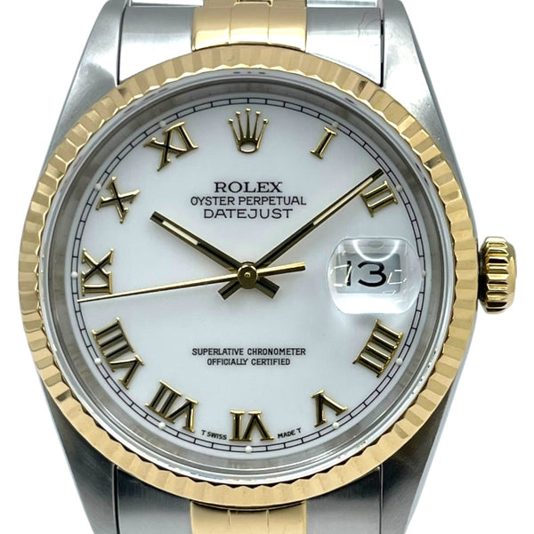ロレックス ROLEX デイトジャスト 16233 ホワイト K18/SS 自動巻き メンズ 腕時計