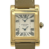 カルティエ Cartier タンクアビス 2タイムゾーン LM W1534251 アイボリー K18 手巻き メンズ 腕時計