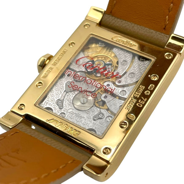 カルティエ Cartier タンクアビス 2タイムゾーン LM W1534251 アイボリー K18 手巻き メンズ 腕時計