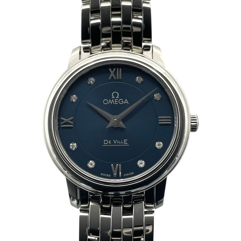 オメガ OMEGA デビルプレステージ　クォーツ 424.10.27.60.53.001 ブルー SS クオーツ レディース 腕時計