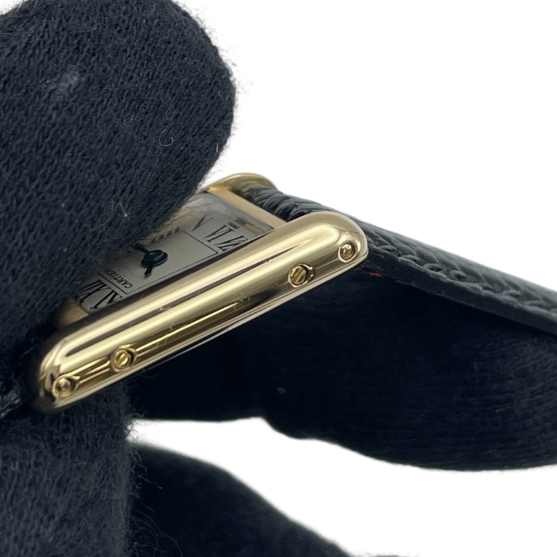 カルティエ Cartier ミニタンク W1501856 シルバー K18YG/革ベルト クオーツ レディース 腕時計