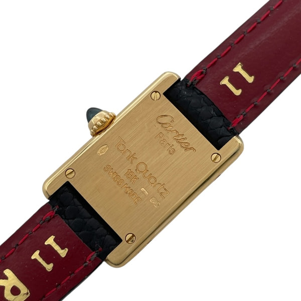 カルティエ Cartier ミニタンク W1501856 シルバー K18YG/革ベルト クオーツ レディース 腕時計