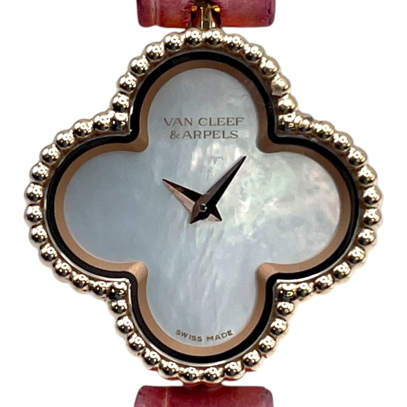 ヴァンクリーフ＆アーペル Van Cleef & Arpels スウィート アルハンブラ ホワイトシェル VCAR08SF00 ホワイトシェル K18PG クオーツ レディース 腕時計