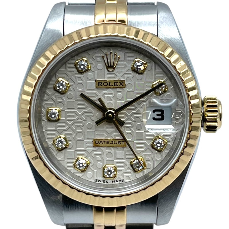 ロレックス ROLEX デイトジャスト ホリコン 69173G シルバー K18/SS 自動巻き レディース 腕時計