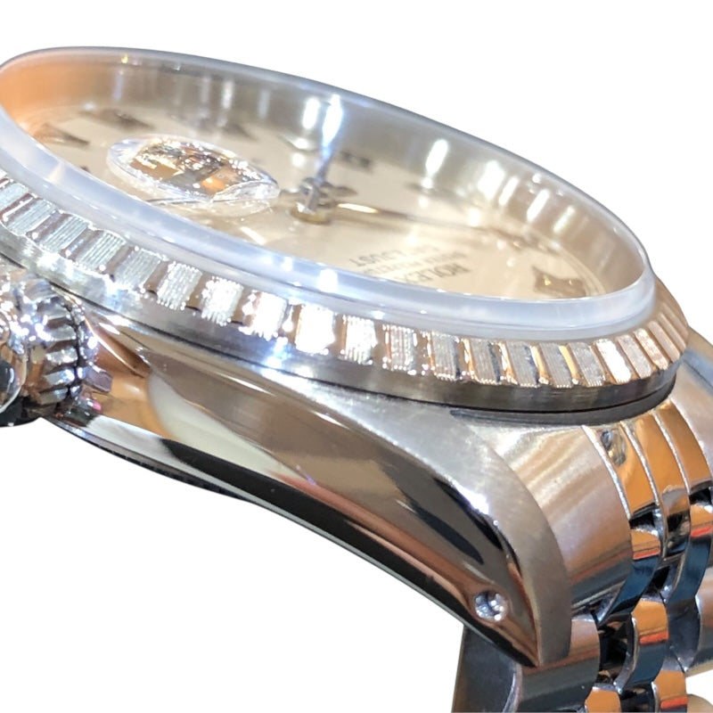 ロレックス ROLEX デイトジャスト 16220 アイボリー SS メンズ 腕時計