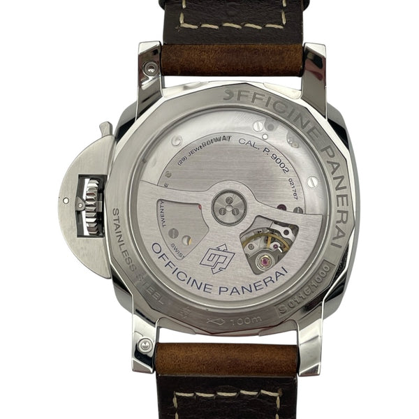 パネライ PANERAI ルミノール1950 3デイズ GMT パワーリザーブ PAM00537 ブラック SS/革ベルト 自動巻き メンズ 腕時計