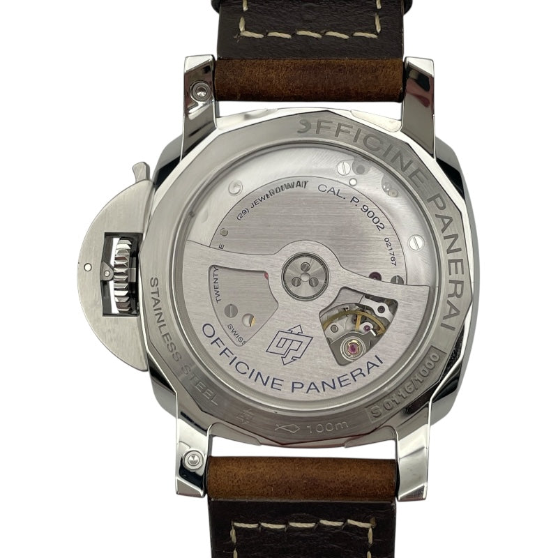 パネライ PANERAI ルミノール1950 3デイズ GMT パワーリザーブ PAM00537 ブラック SS/革ベルト 自動巻き メンズ 腕時計