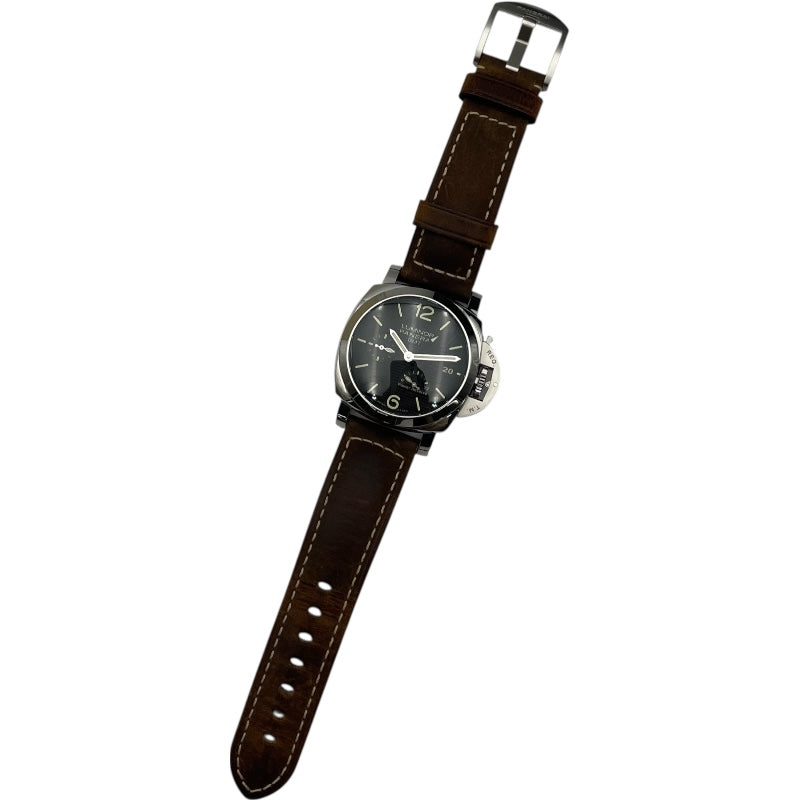 パネライ PANERAI ルミノール1950 3デイズ GMT パワーリザーブ PAM00537 ブラック SS/革ベルト 自動巻き メンズ 腕時計