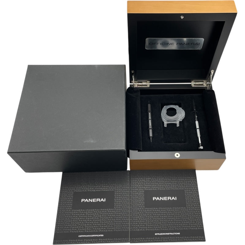 パネライ PANERAI ルミノール1950 3デイズ GMT パワーリザーブ PAM00537 ブラック SS/革ベルト 自動巻き メンズ 腕時計