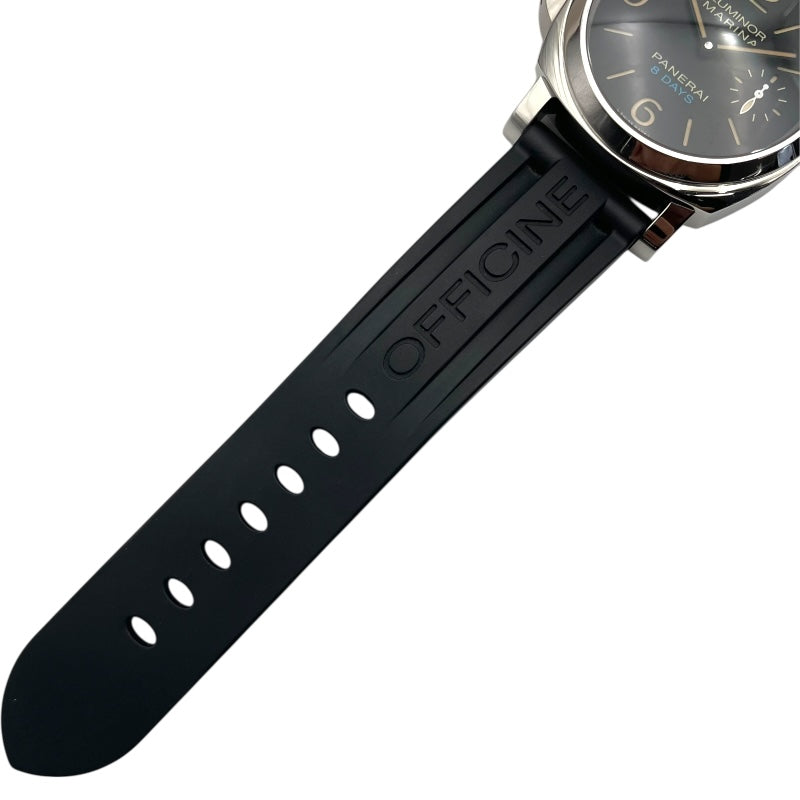 パネライ PANERAI ルミノール レフトハンド 8デイズ アッチャイオ PAM00796 ブラック SS×ラバーベルト 手巻き メンズ 腕時計