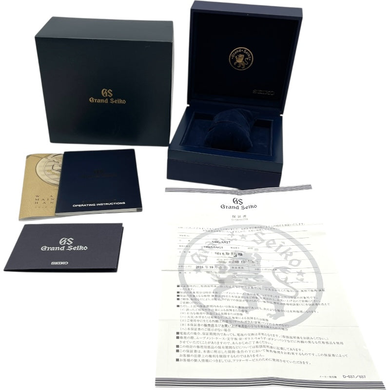 グランドセイコー Grand Seiko ヘリテージコレクション　スプリングドライブ SBGA027 ブラック SS 自動巻き メンズ 腕時計